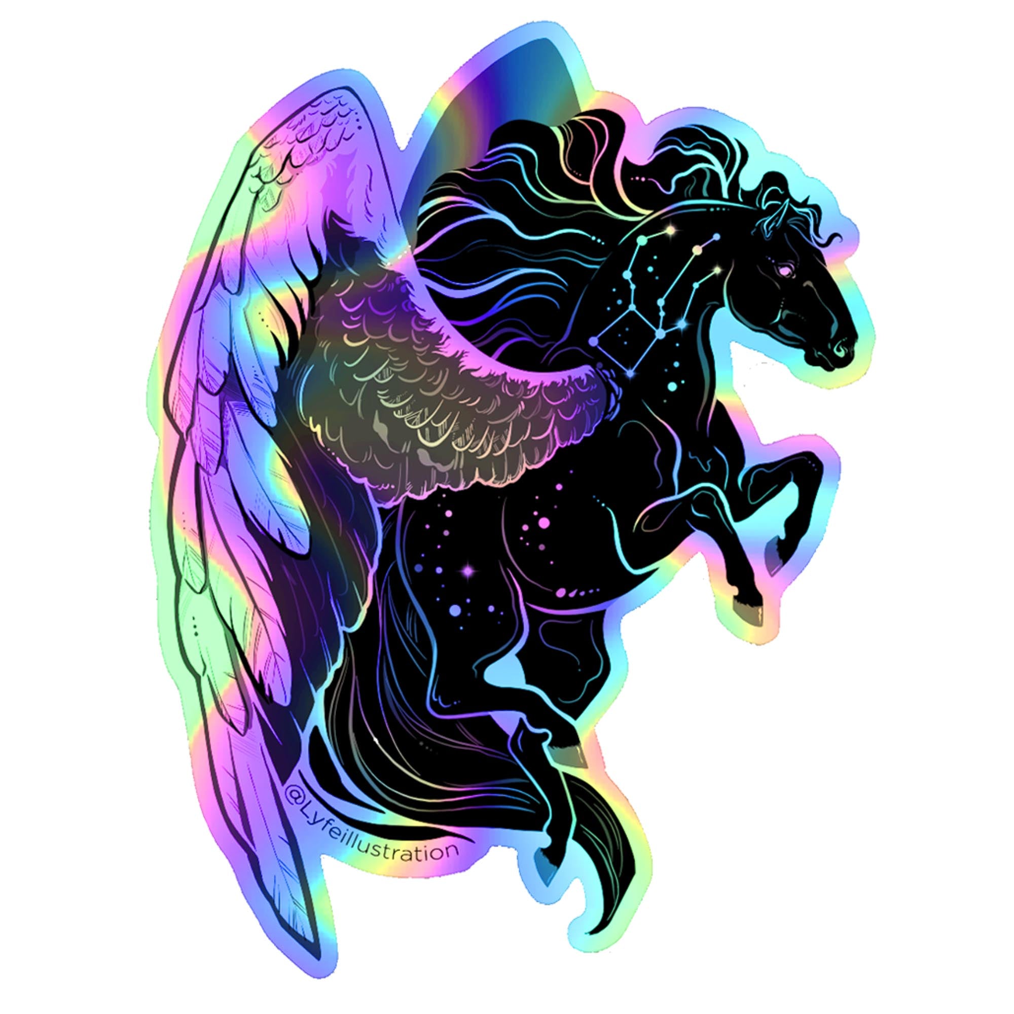 Holographic Galaxy Pegasus Sticker