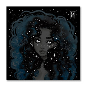 Blue Galaxy Girl Print