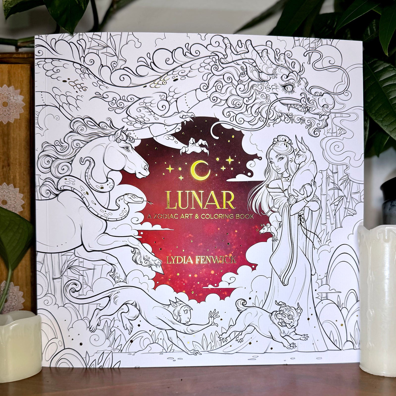 Lunar Zodiac Art & Coloring Book + Digital Download Bundle - DELUXE Version of Dover Published "Lunar"