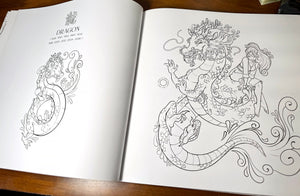 Lunar Zodiac Art & Coloring Book + Digital Download Bundle - DELUXE Version of Dover Published "Lunar"