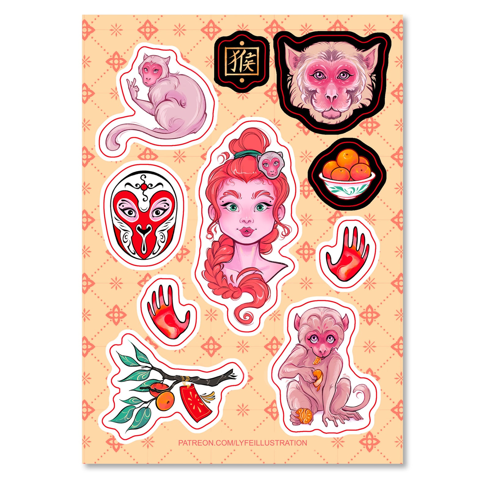 The Monkey Zodiac Sticker Sheet