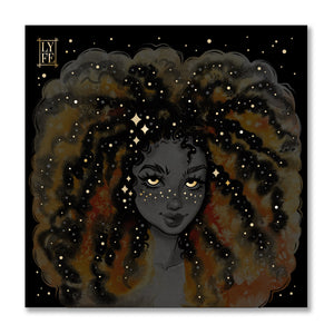 Orange Galaxy Girl Print