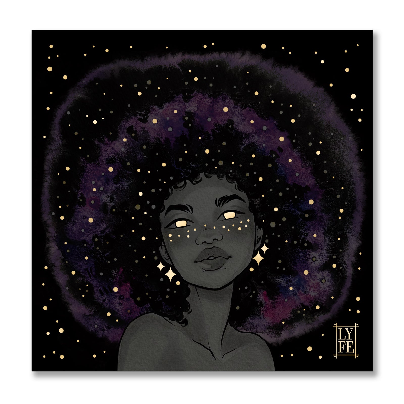 Purple Galaxy Girl Print