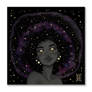 Purple Galaxy Girl Print