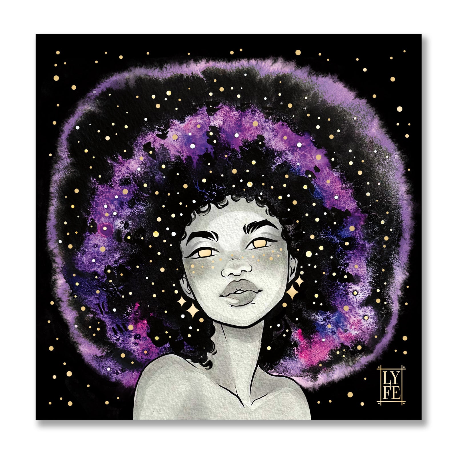 Purple Galaxy Girl Print