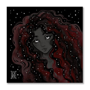 Red Galaxy Girl Print