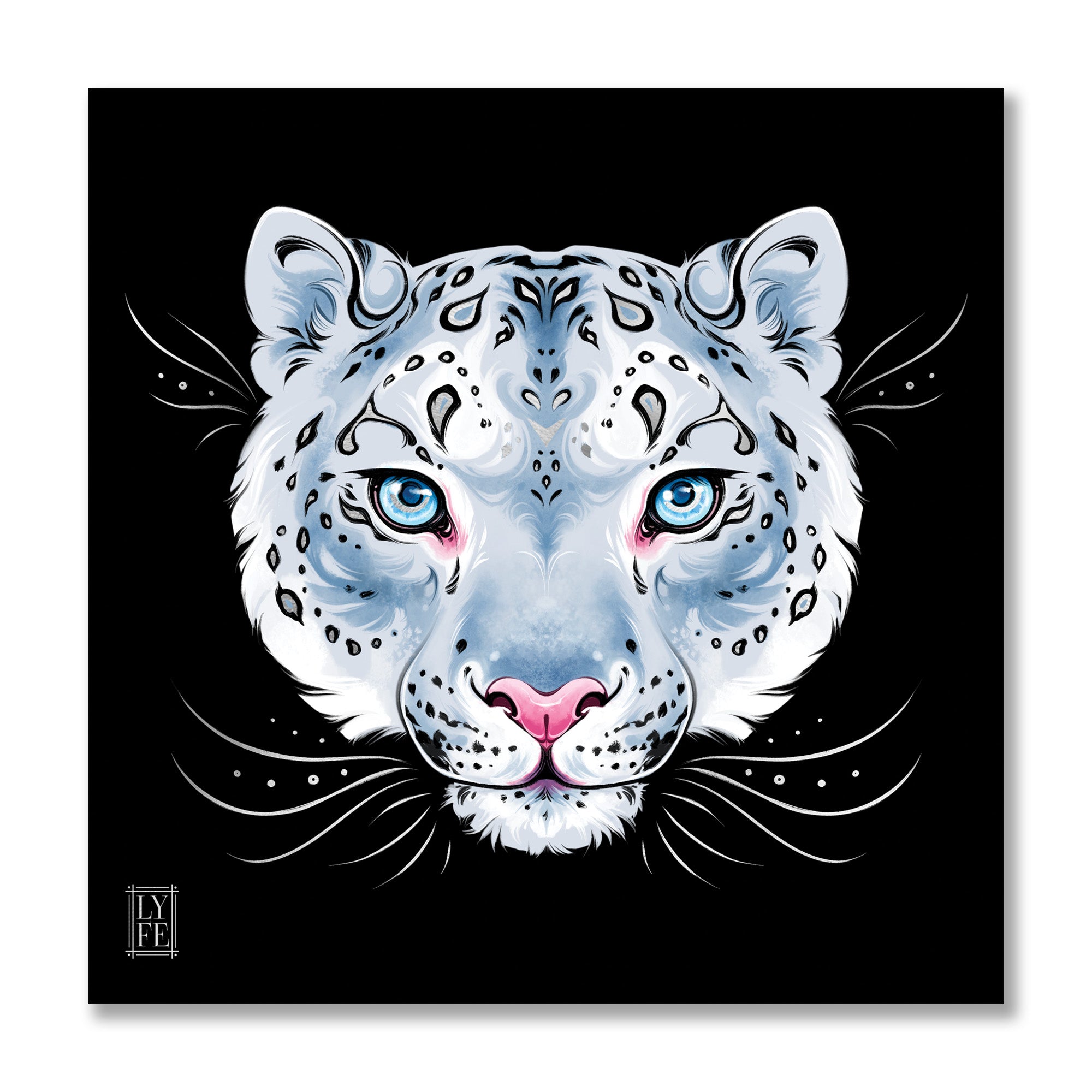 Silver Snow Leopard Print - Lyfe Illustration