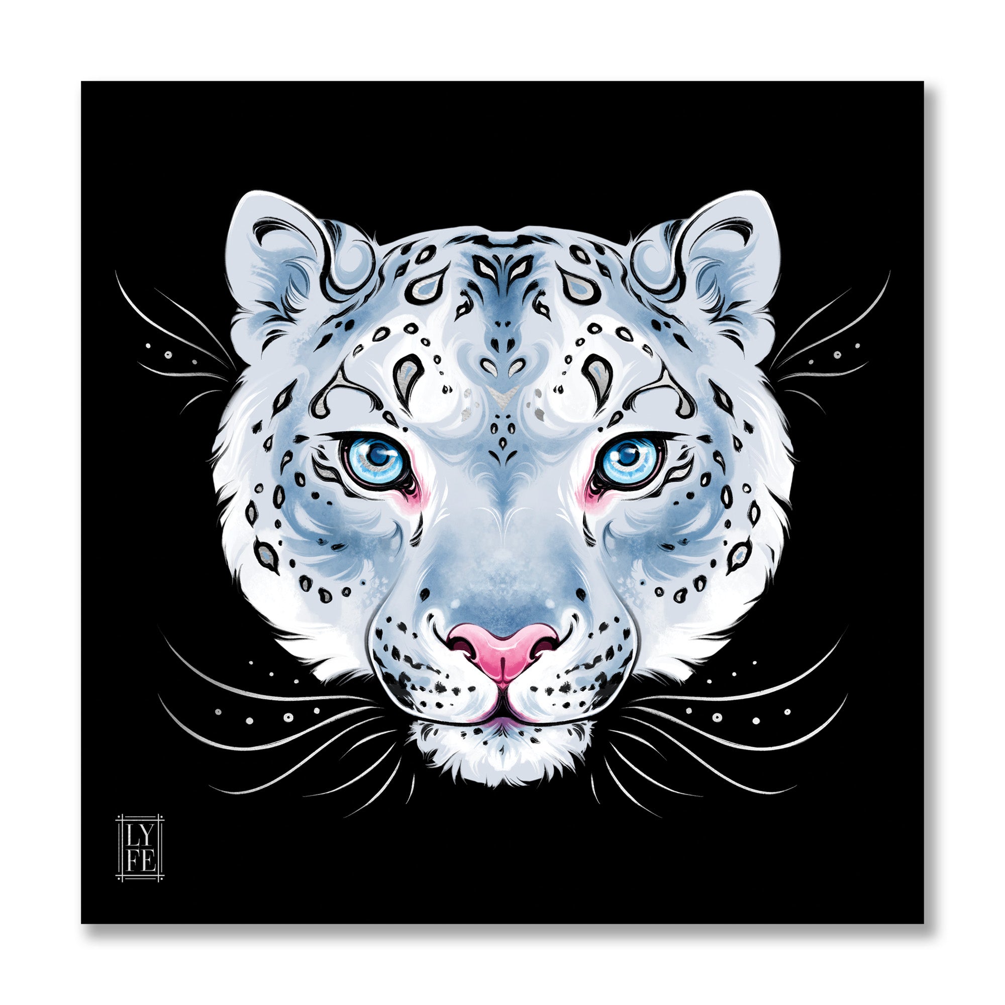 Silver Snow Leopard Print