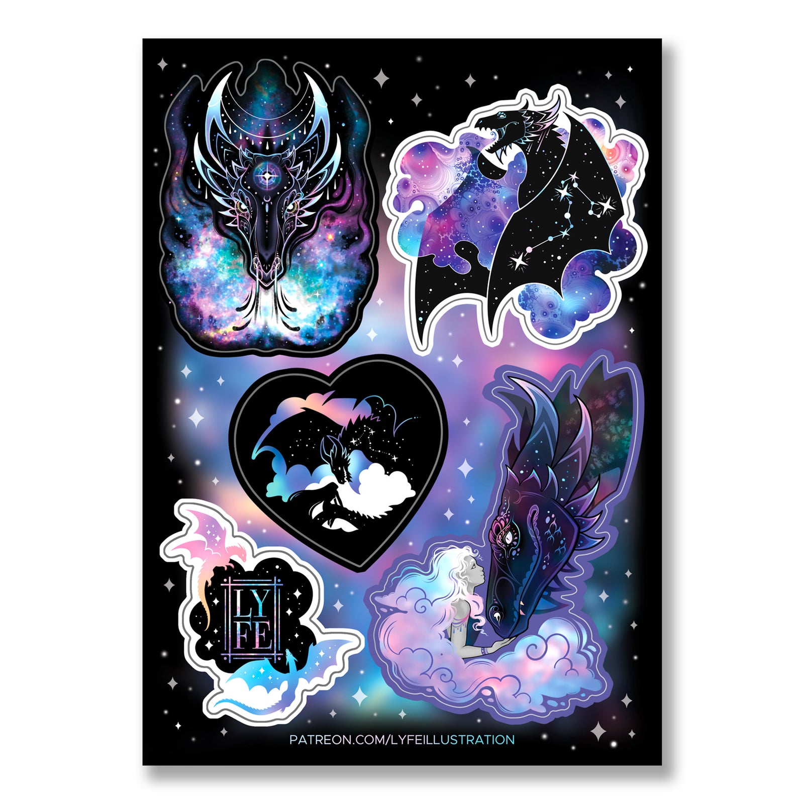 Dragon Galaxy Sticker Sheet