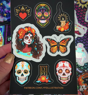 Sugar Skull Sticker Sheet