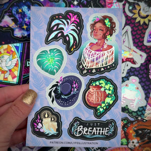 Just Breathe Sticker Sheet - Foil