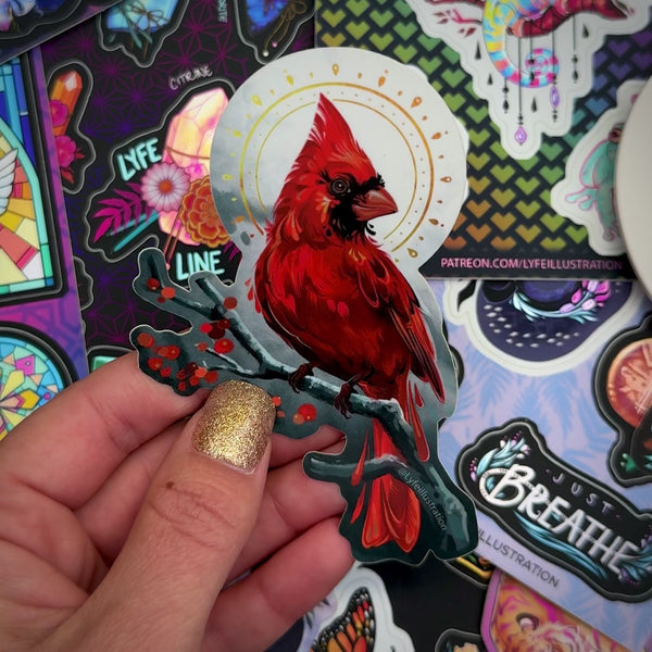 The Cardinal Sticker - Lyfe Illustration
