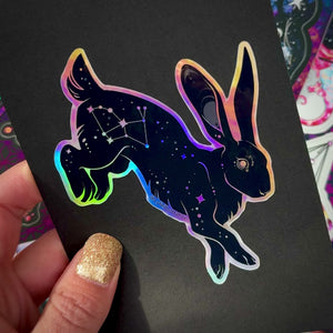 Holographic Galaxy Rabbit Sticker