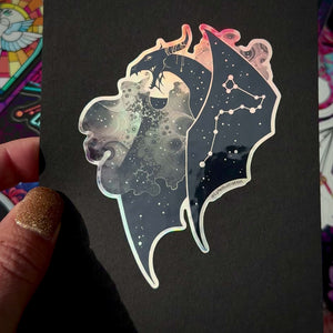 Holographic Galaxy Dragon Sticker