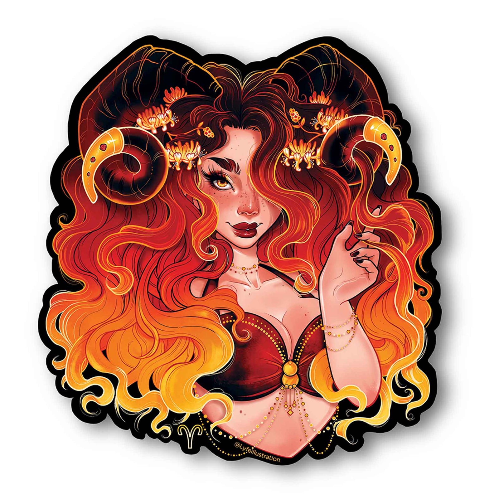 Aries Portrait Sticker