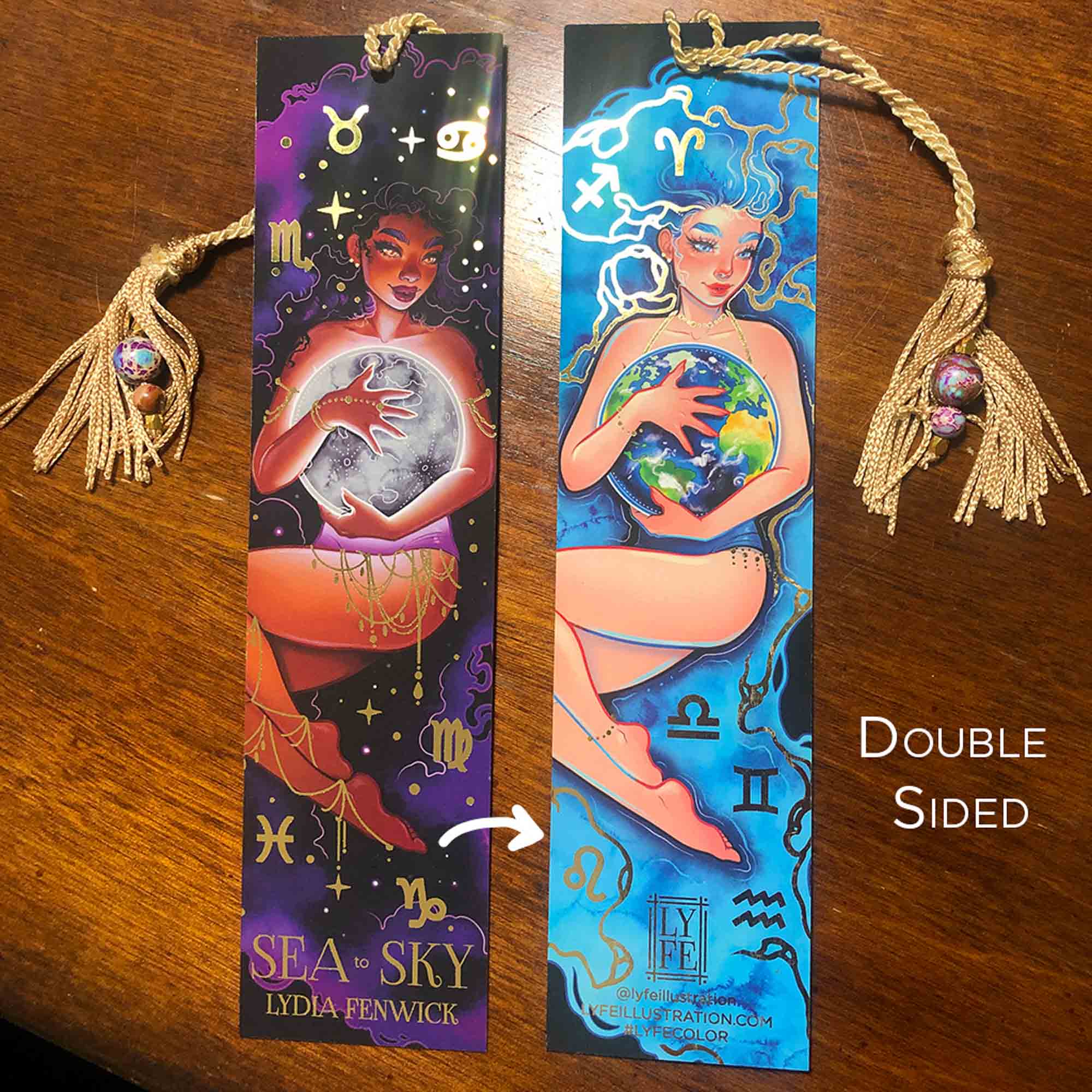 Yin Yang Beaded Foil Bookmark