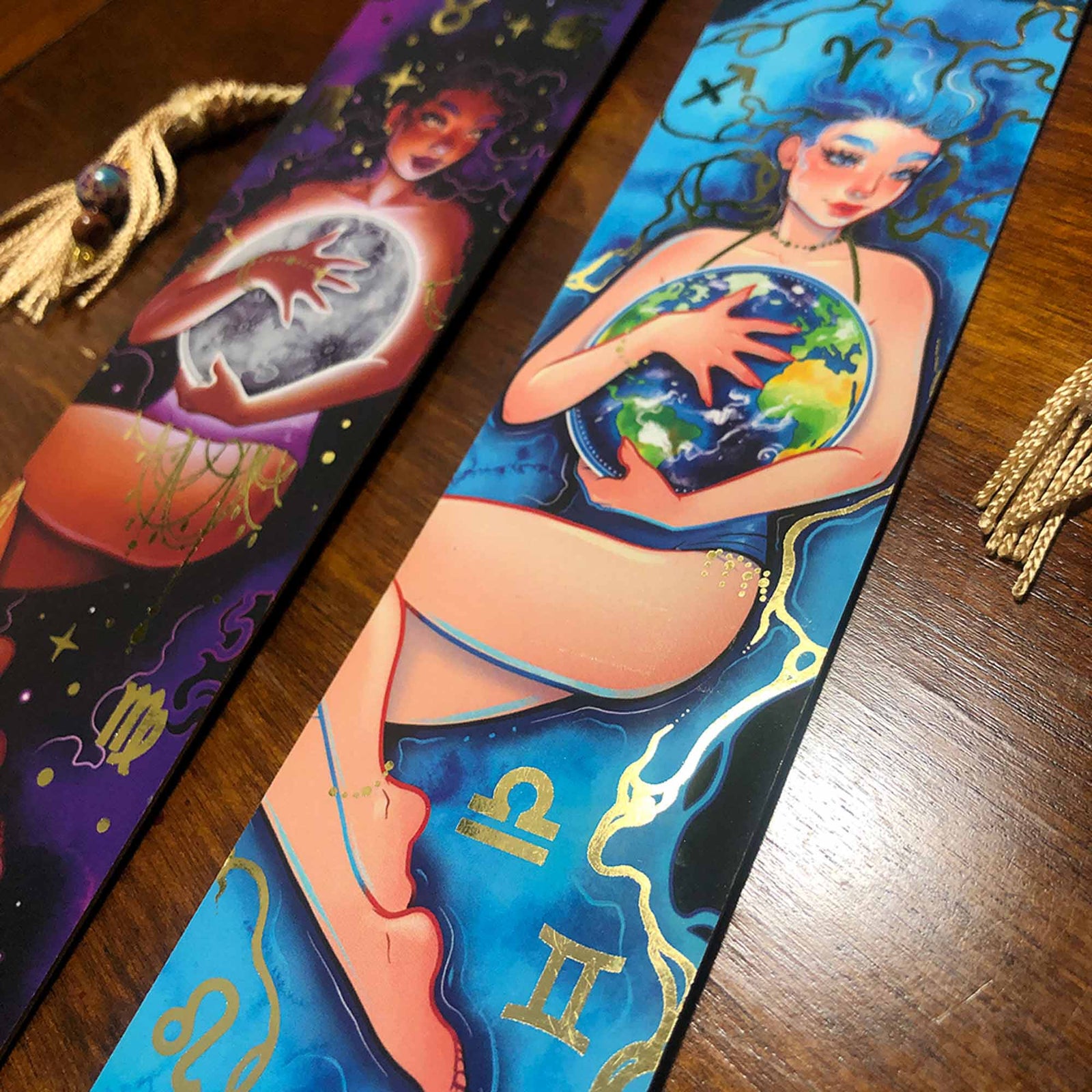 Yin Yang Beaded Foil Bookmark