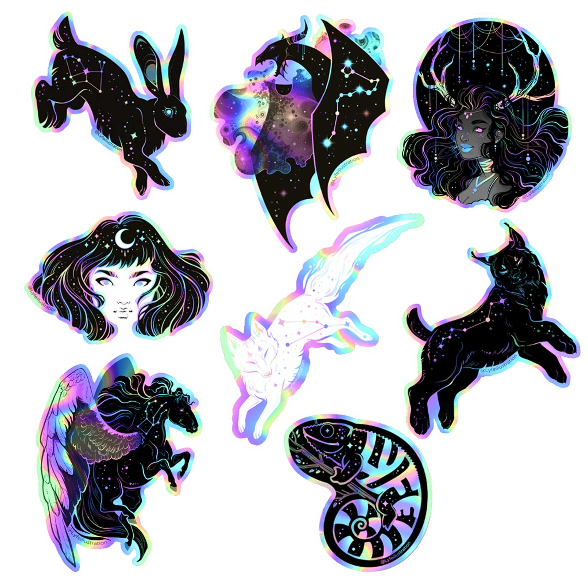 8 Galaxy Sticker Pack - Lyfe Illustration