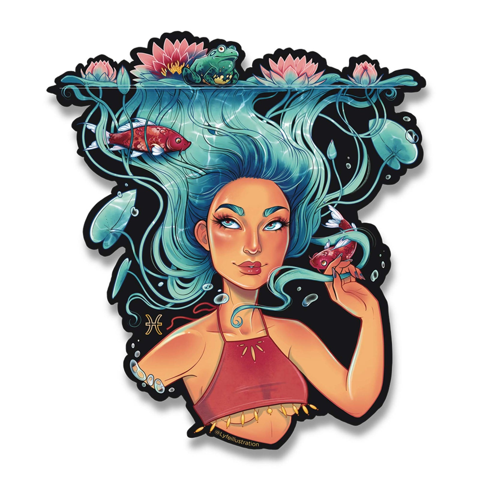 Pisces Portrait Sticker