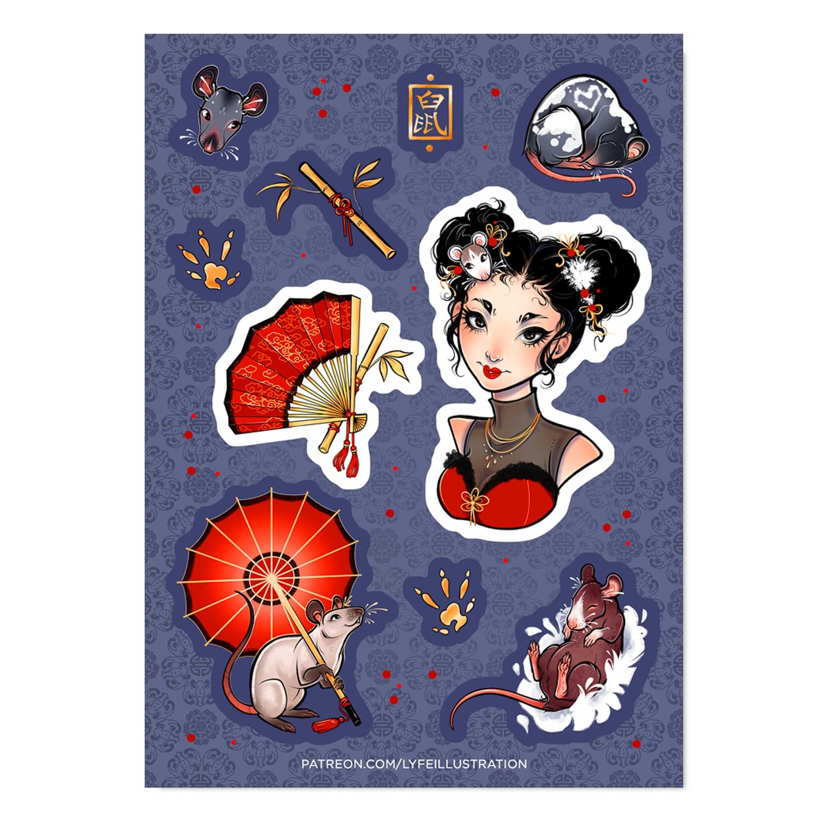 The Rat Zodiac Sticker Sheet