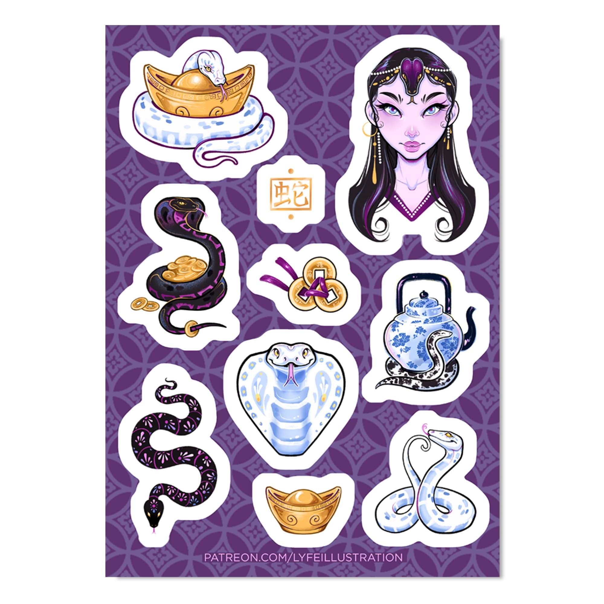 The Snake Zodiac Sticker Sheet