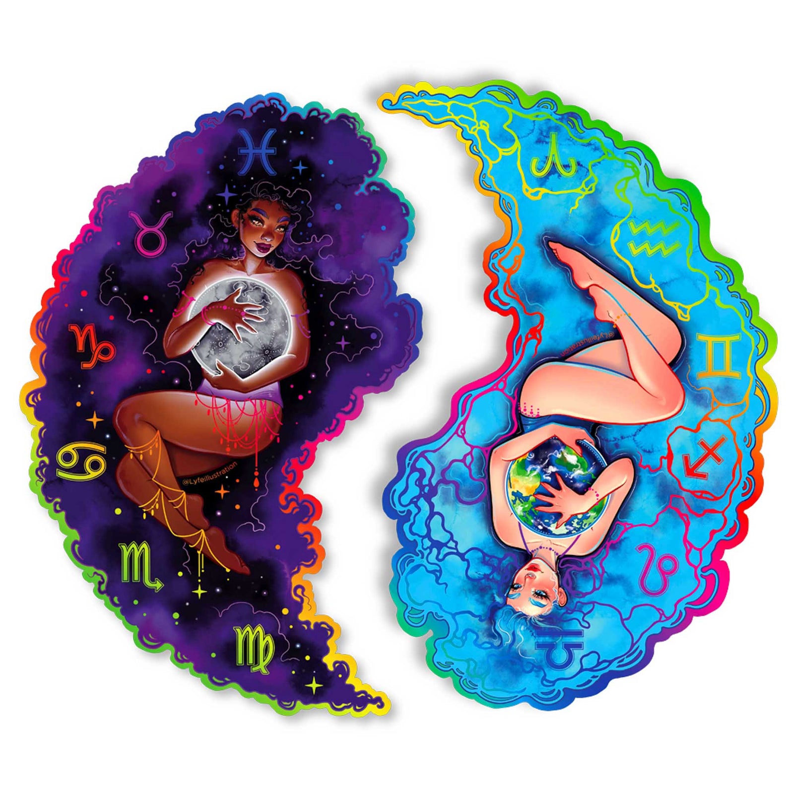 XL Yin & Yang Sticker Set